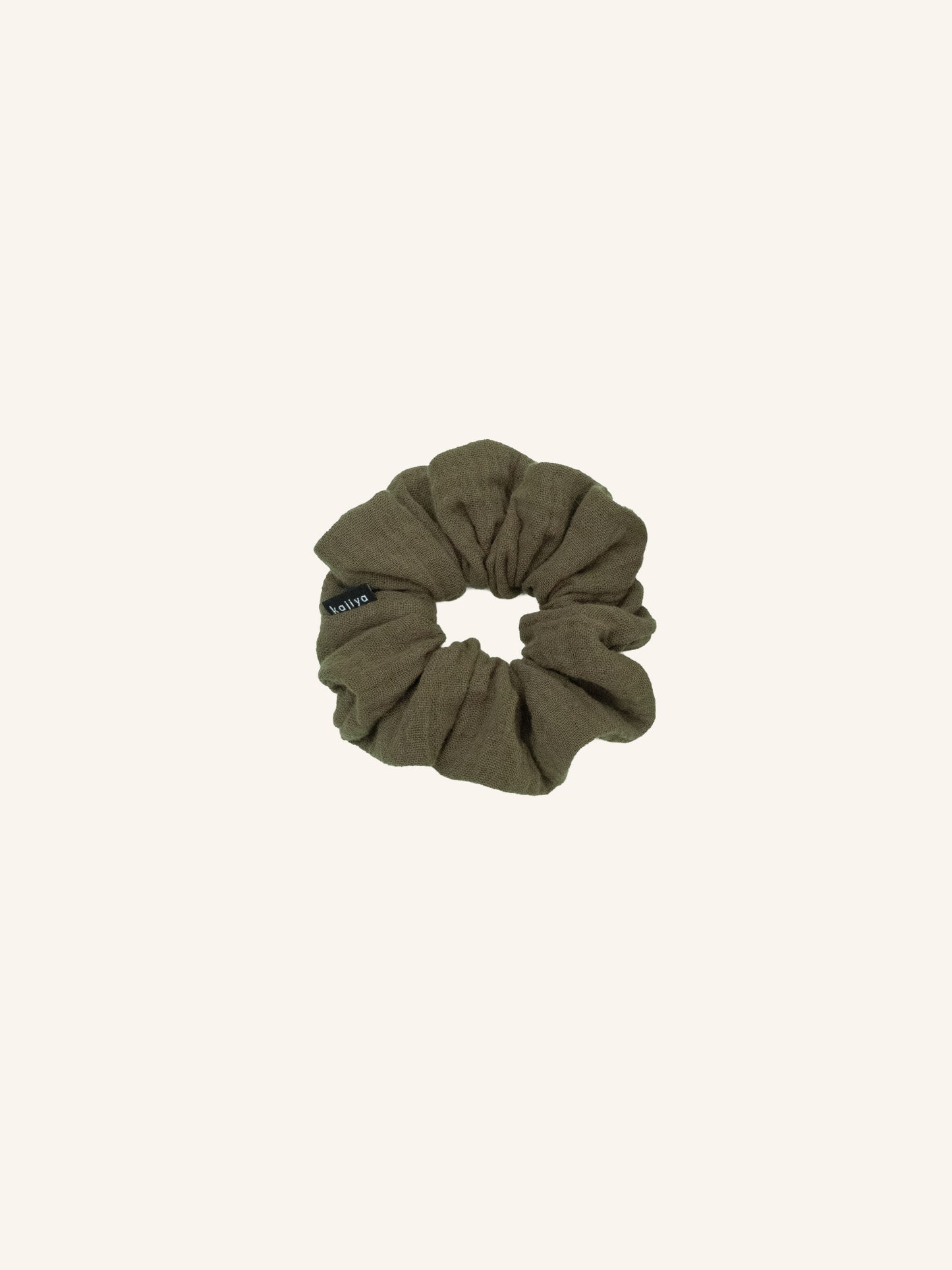 Scrunchie - Dark Olive Green Gauze