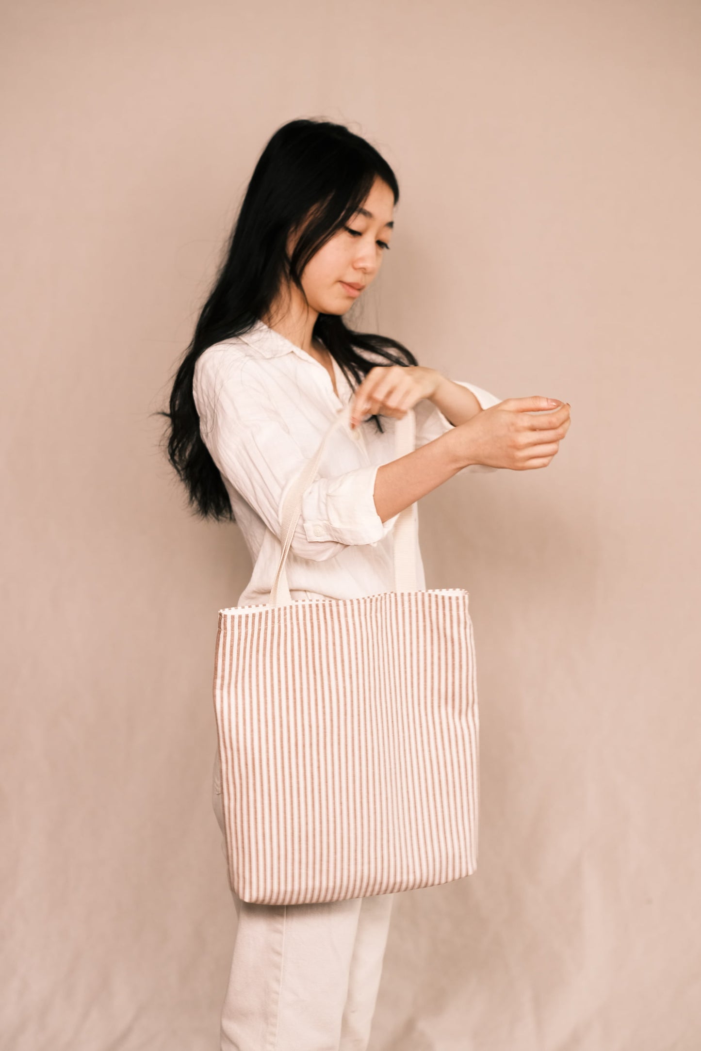 Crema Stripe Tote
