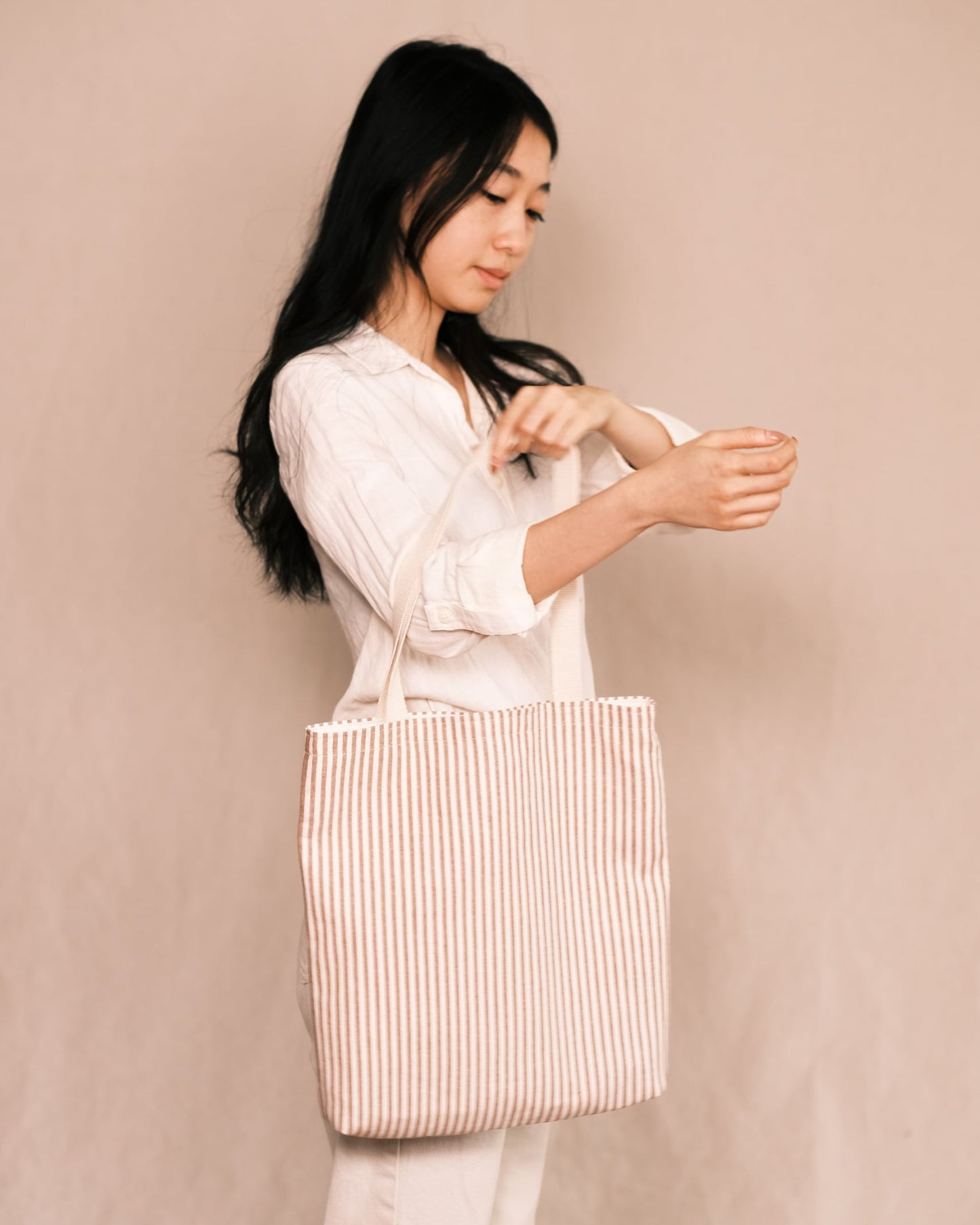 Crema Stripe Tote