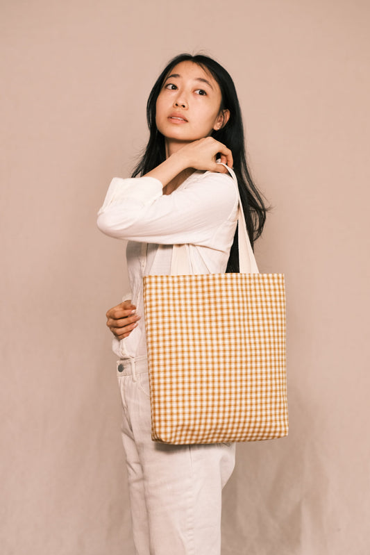 Mustard Check Tote