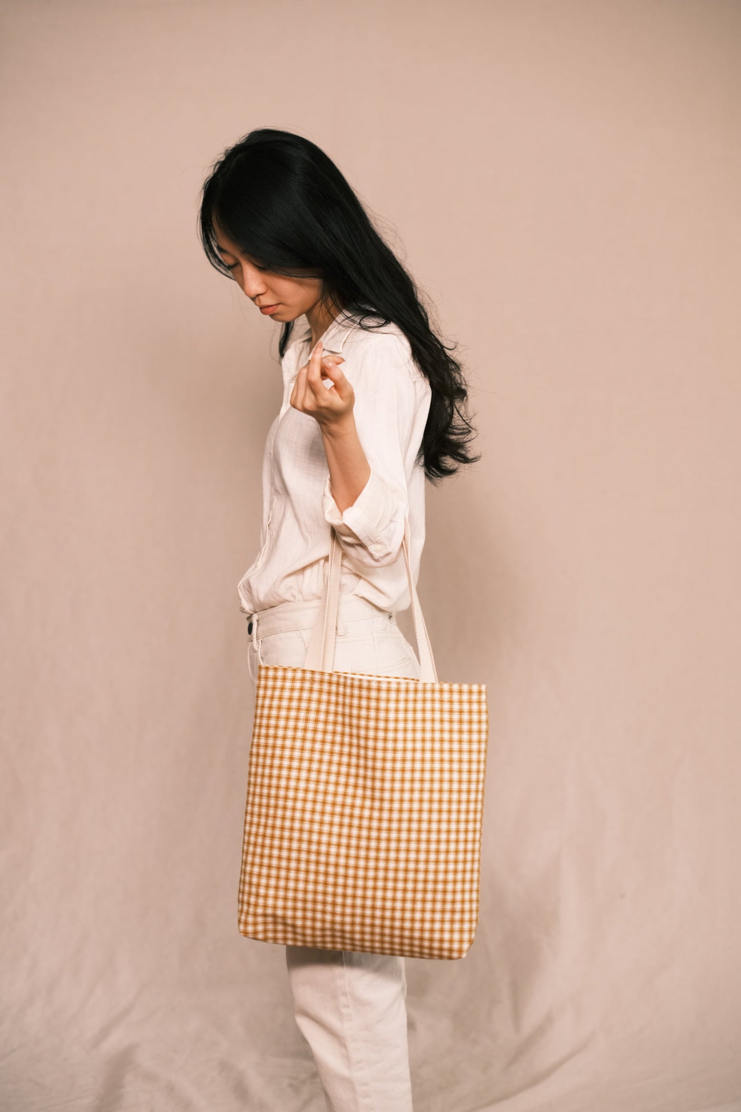 Mustard Check Tote
