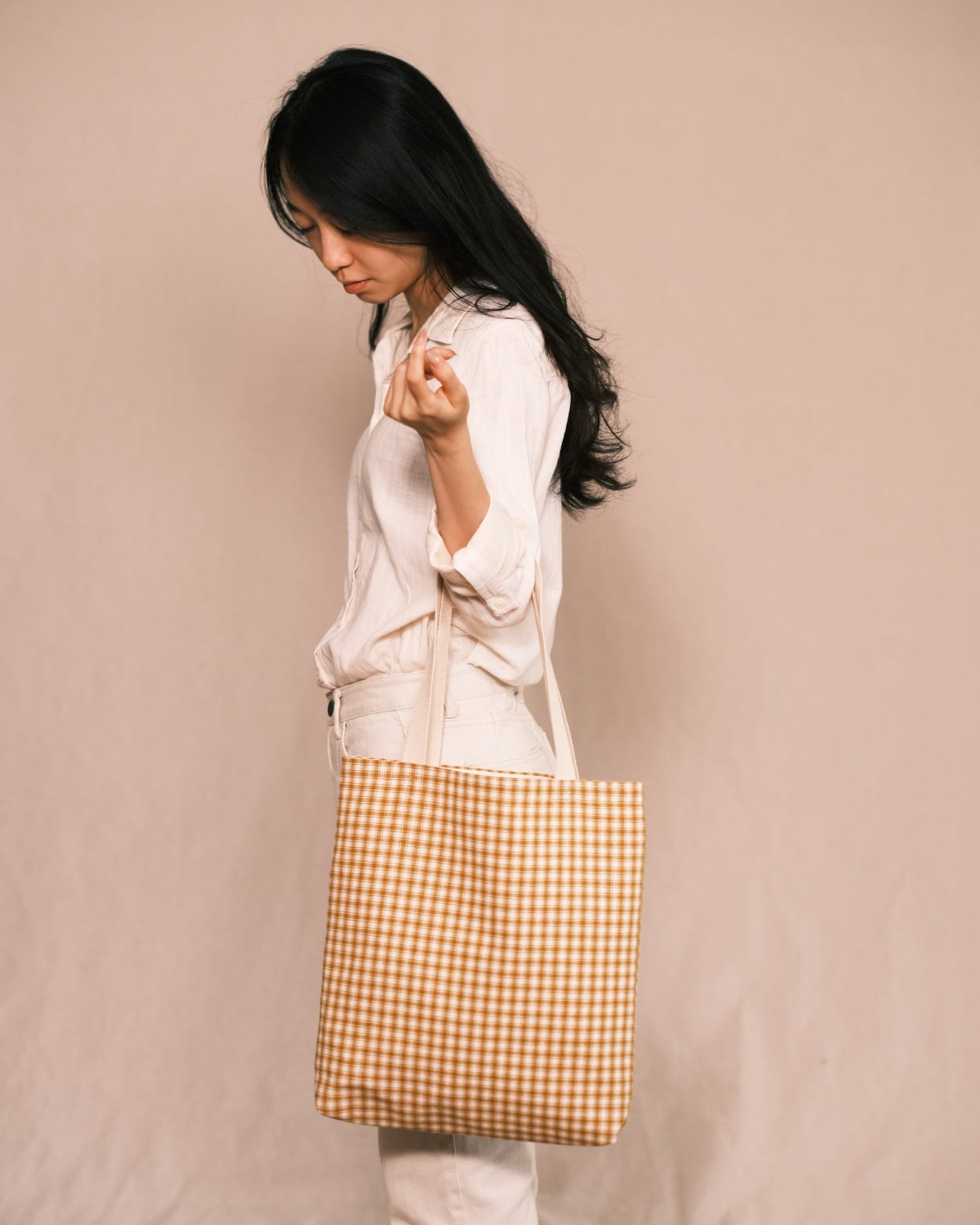Mustard Check Tote