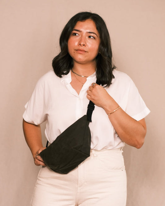 Waxed Canvas Sling Bag - Dark Chocolate Brown