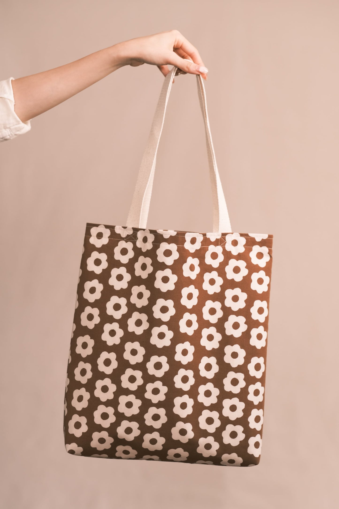 Mocha Flower Tote