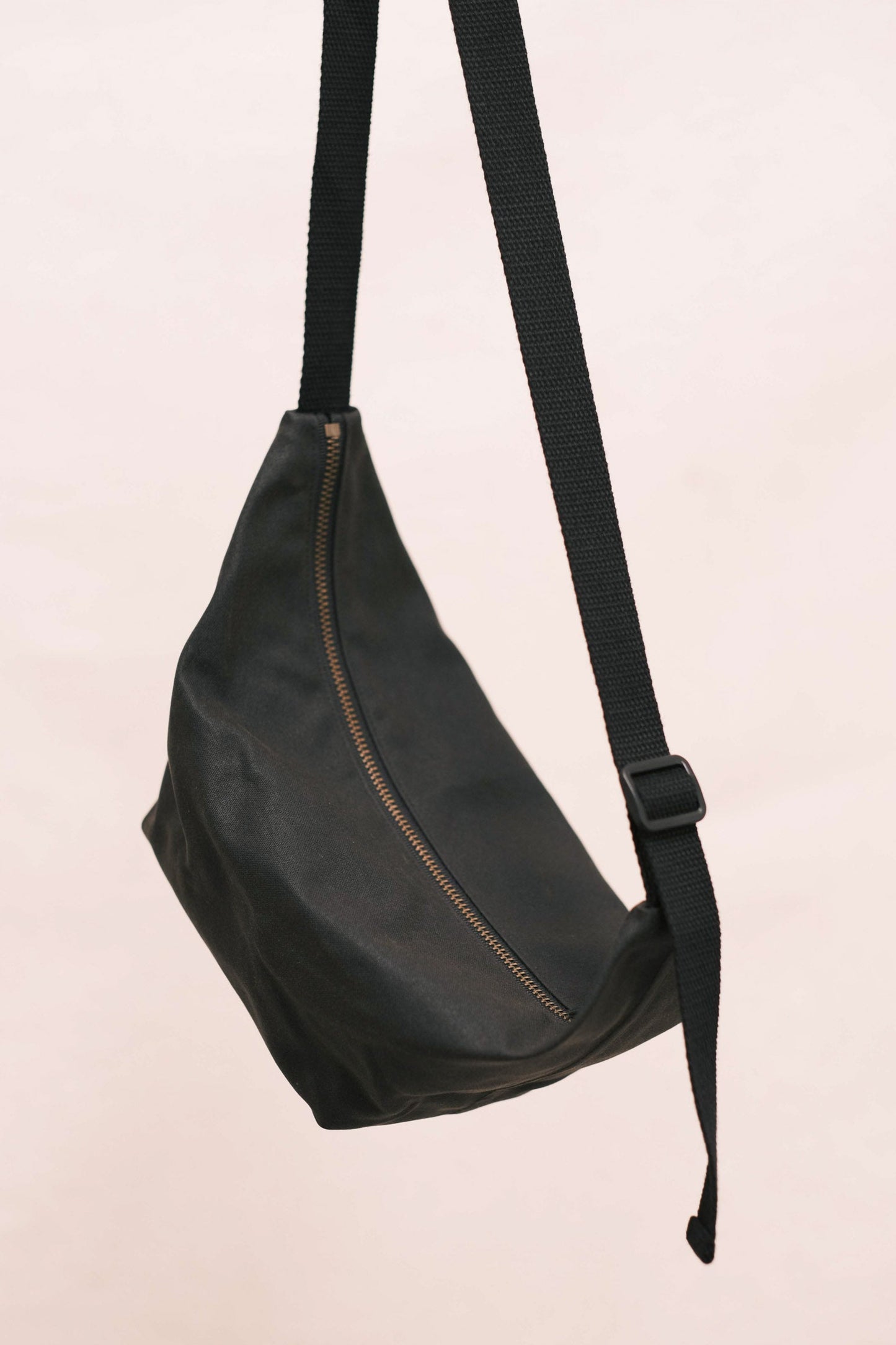 Waxed Canvas Sling Bag - Dark Chocolate Brown