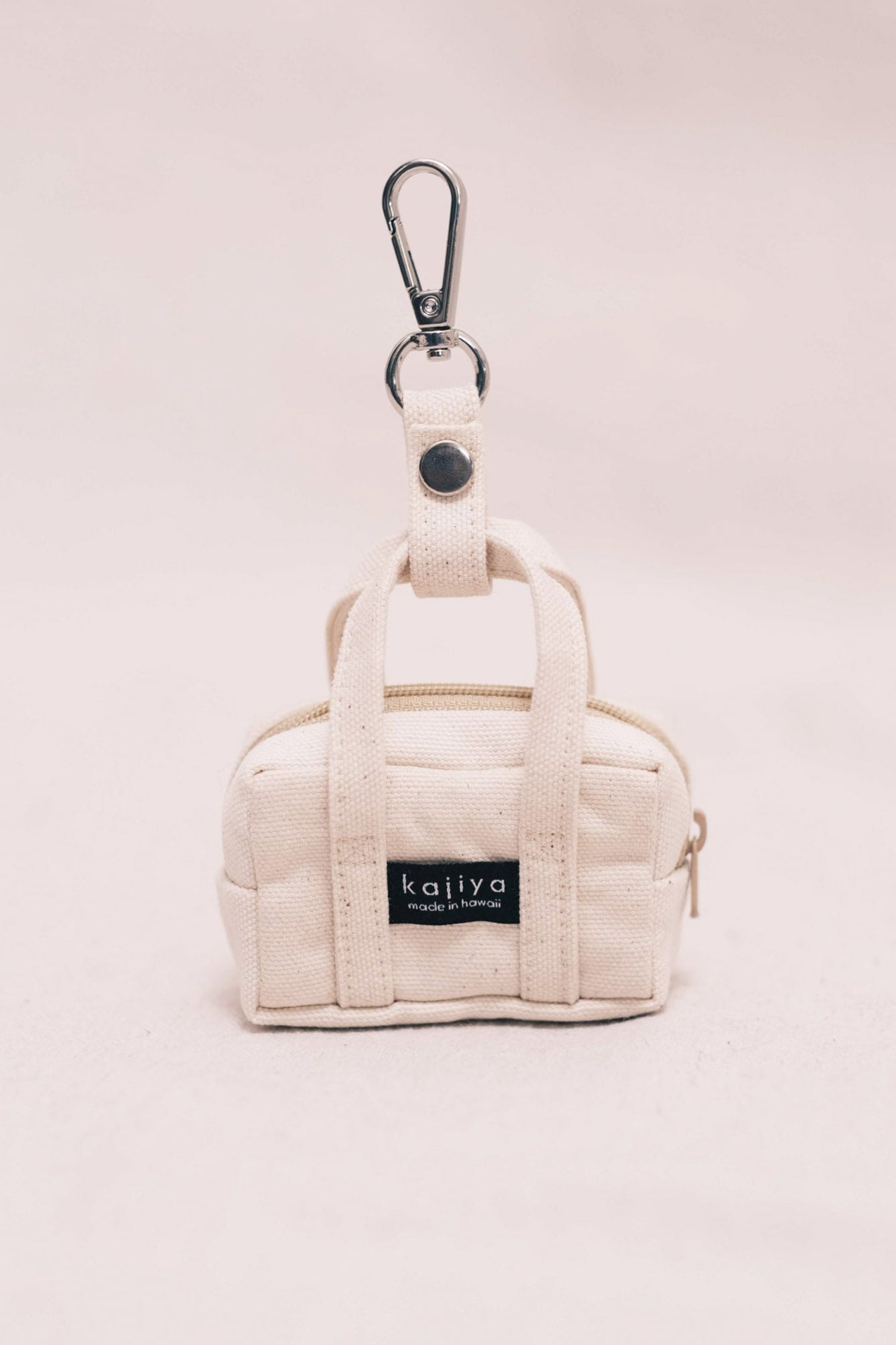 Micro Duffle Keychain - Natural Canvas