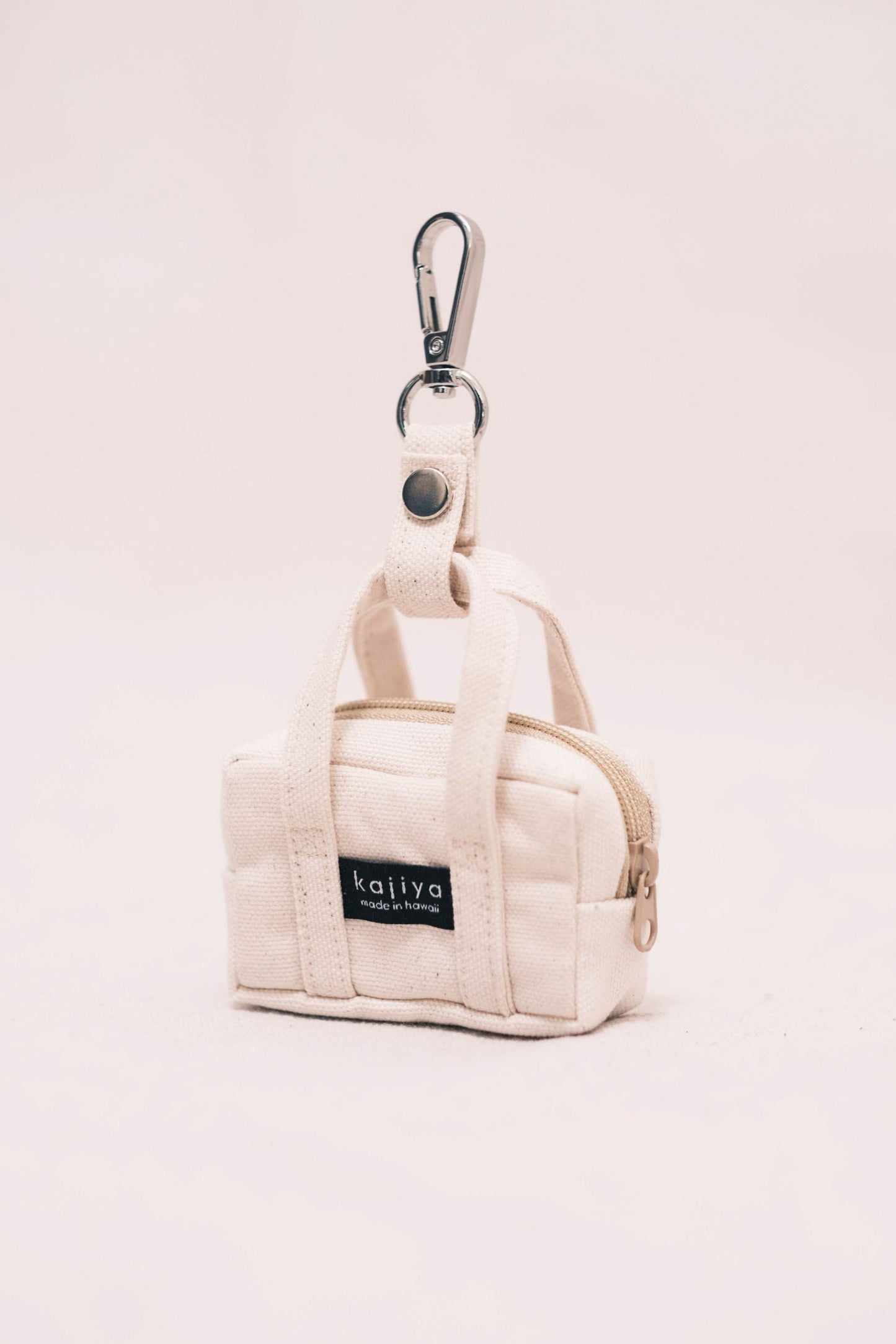 Micro Duffle Keychain - Natural Canvas