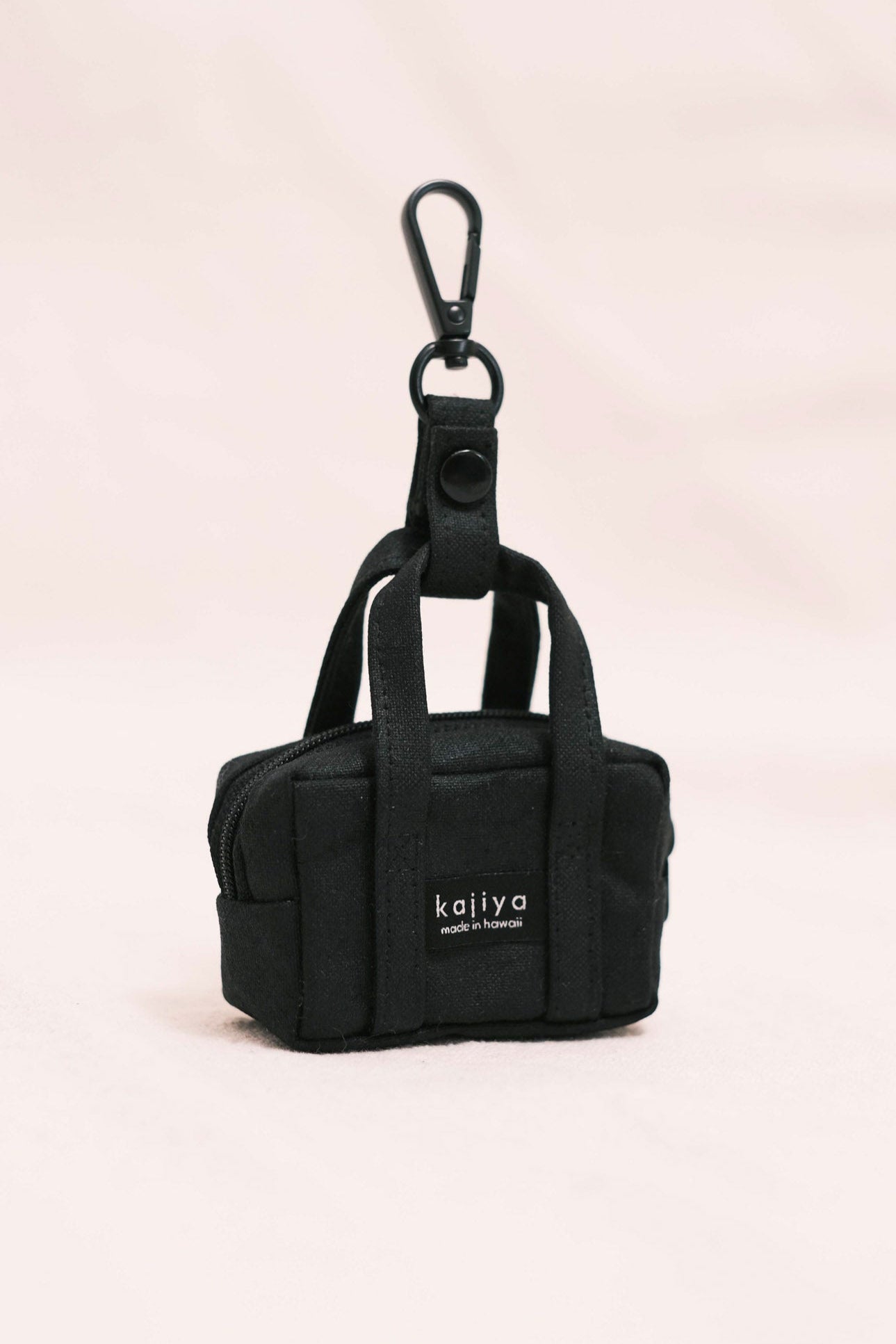 Micro Duffle Keychain - Black Waxed Canvas