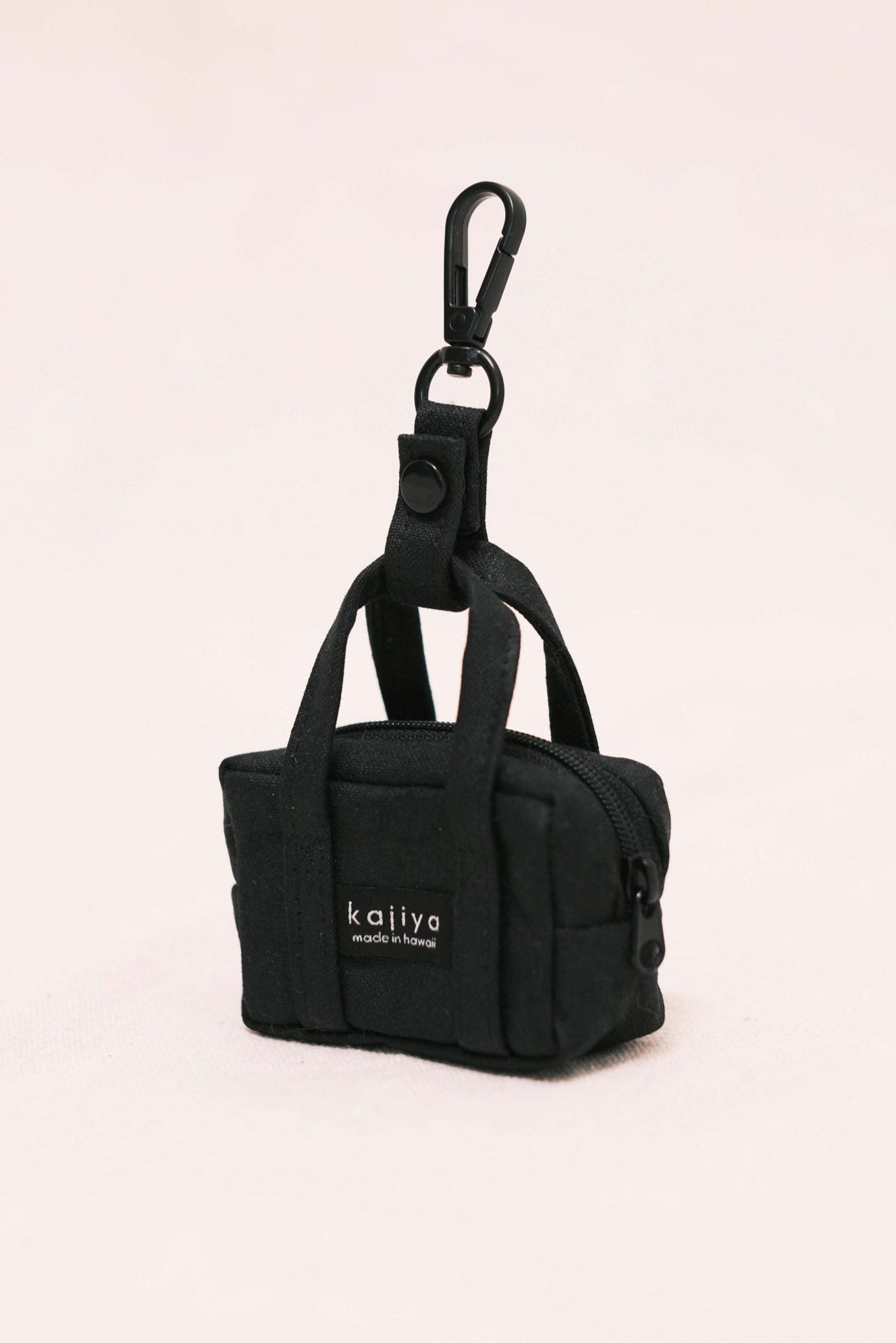 Micro Duffle Keychain - Black Waxed Canvas