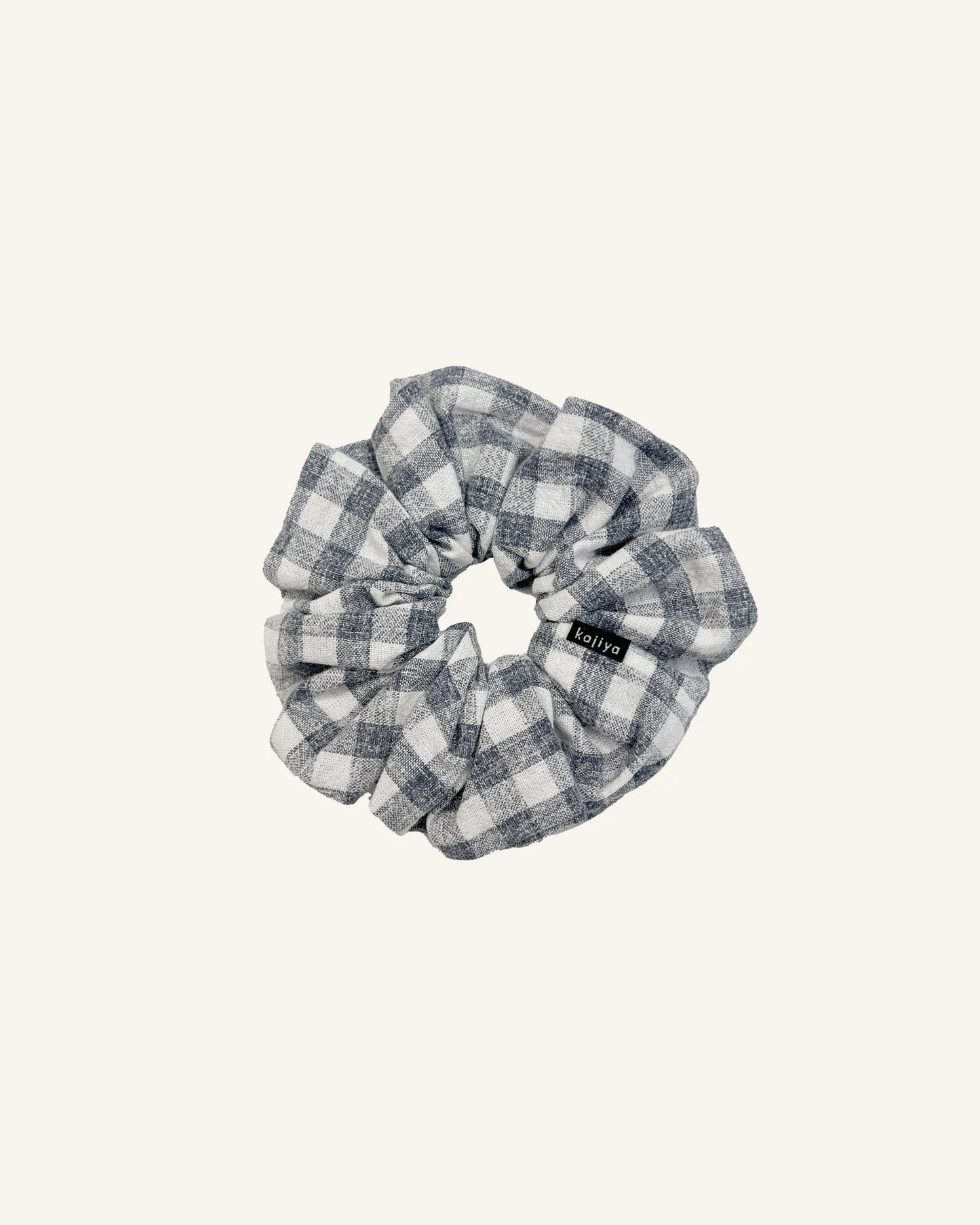 Scrunchie - Grey Blue Gingham
