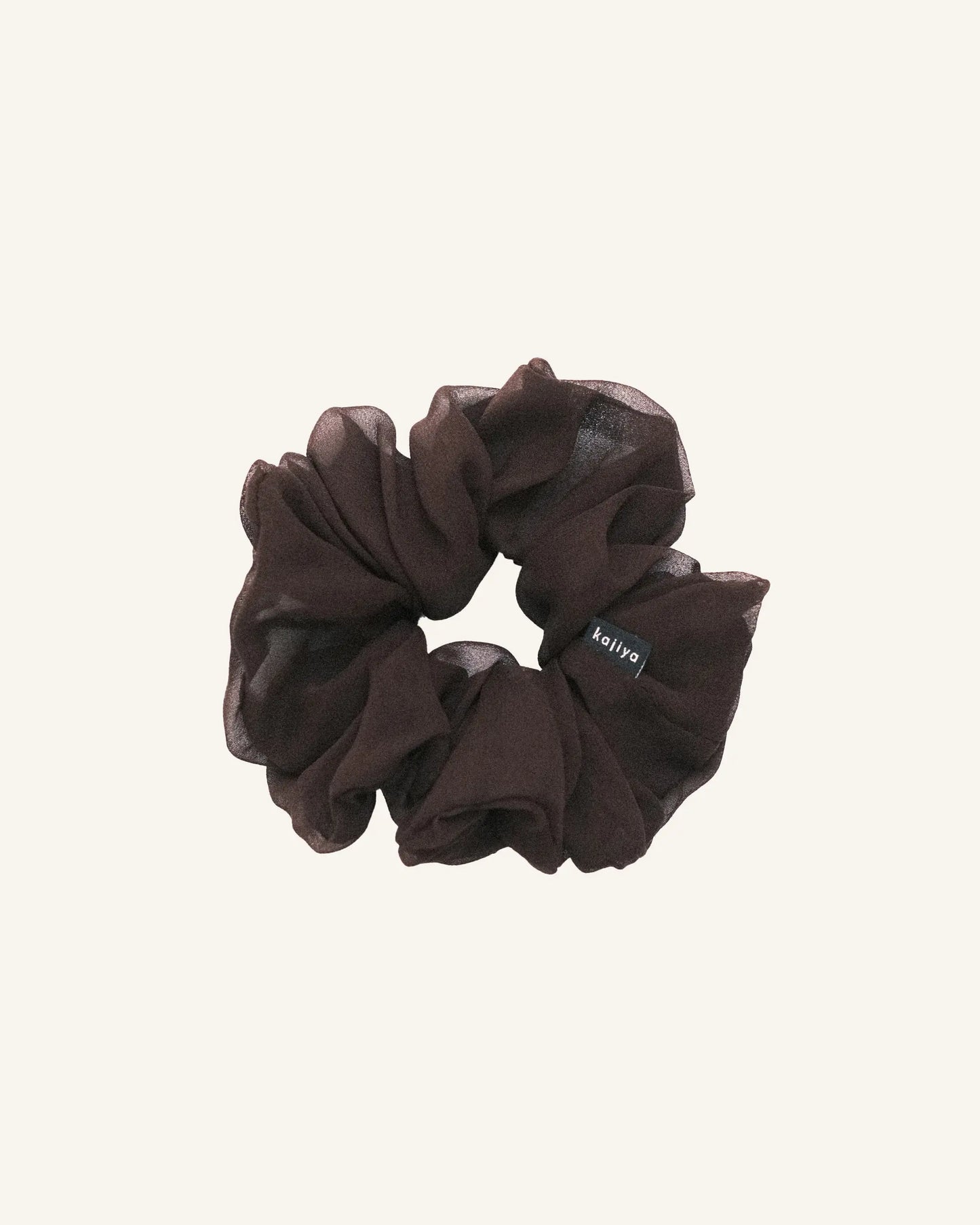 Silk Scrunchie - Brown Chiffon