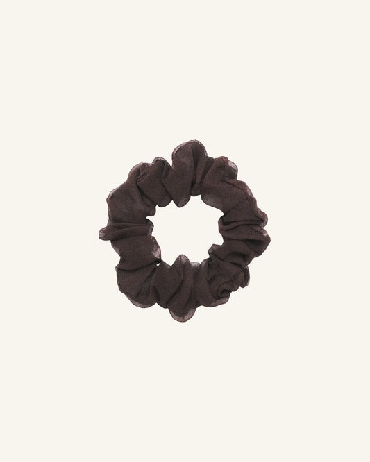 Silk Scrunchie - Brown Chiffon