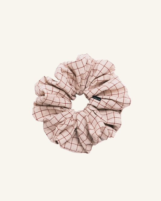 Scrunchie - Red/Natural Check