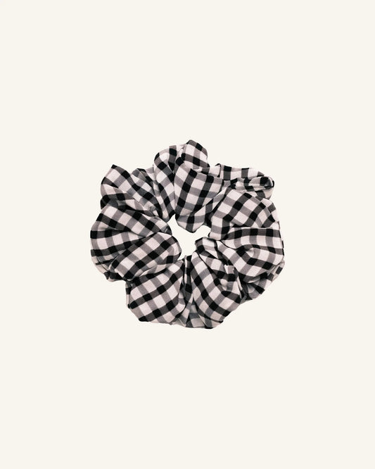 Silk Scrunchie - Black/White Check