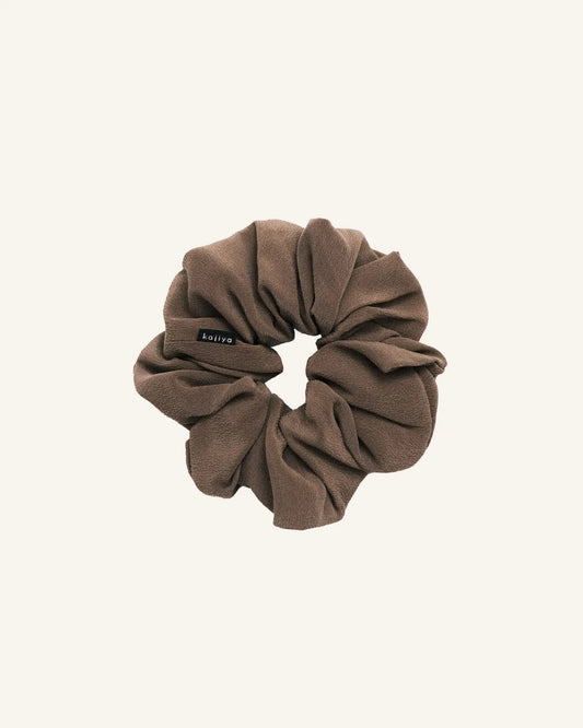 Silk Scrunchie - Taupe crepe