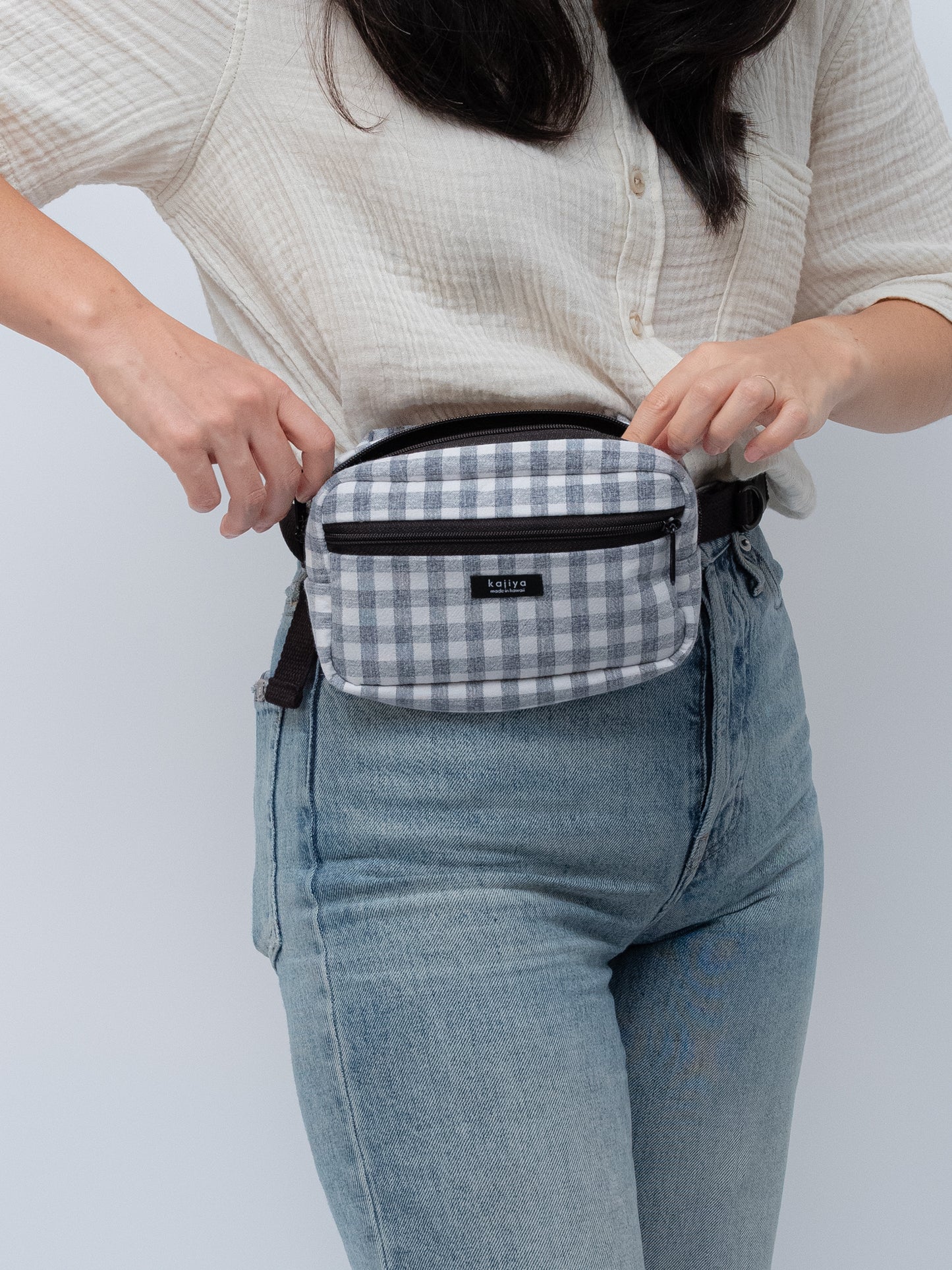 Fanny Pack - Dusty Blue Gingham