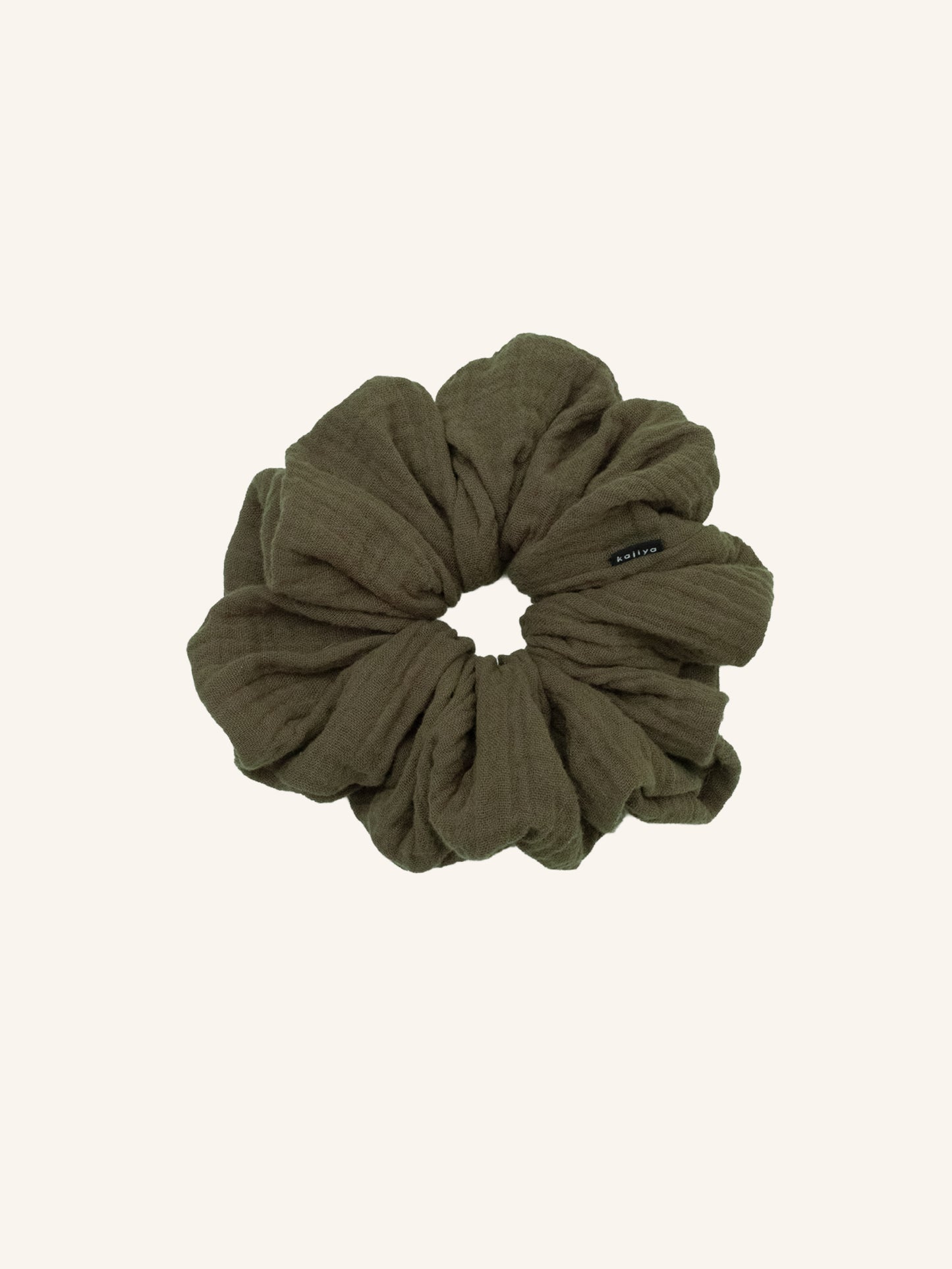Scrunchie - Dark Olive Green Gauze