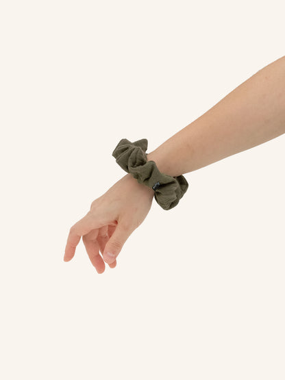 Scrunchie - Dark Olive Green Gauze