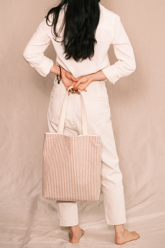 Crema Stripe Tote