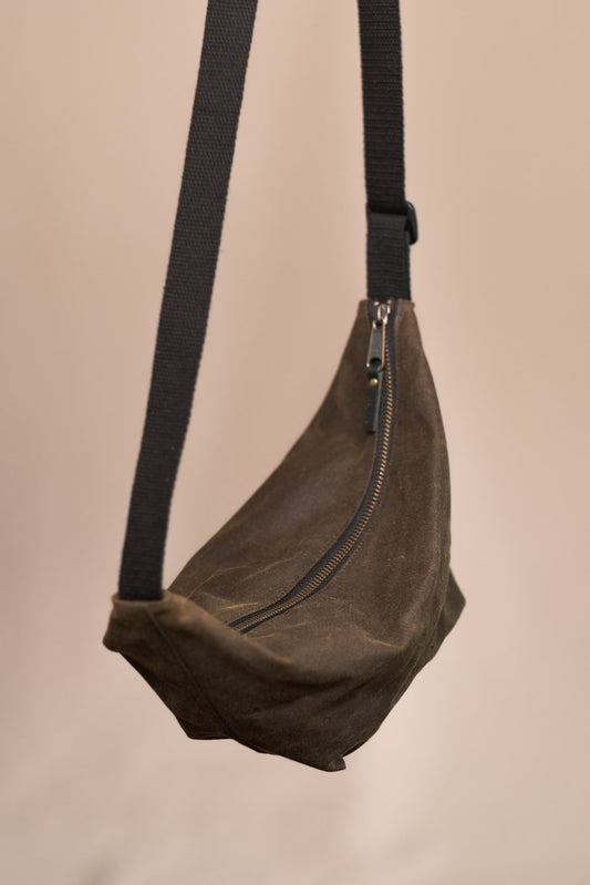 Waxed Canvas Sling Bag - Umber