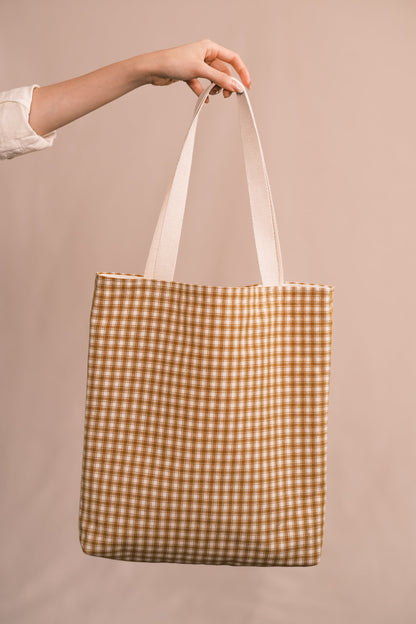 Mustard Check Tote