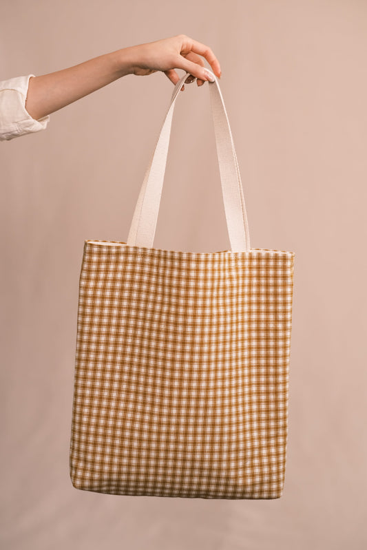 Mustard Check Tote