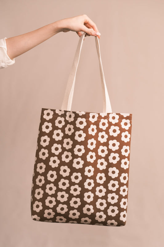 Mocha Flower Tote
