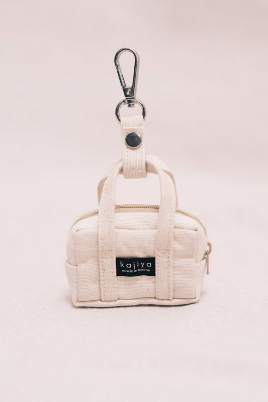 Micro Duffle Keychain - Natural Canvas
