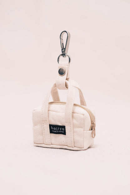 Micro Duffle Keychain - Natural Canvas
