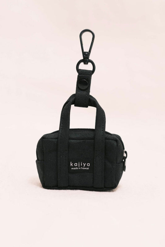 Micro Duffle Keychain - Black Waxed Canvas