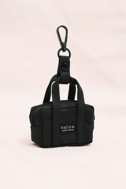 Micro Duffle Keychain - Black Waxed Canvas