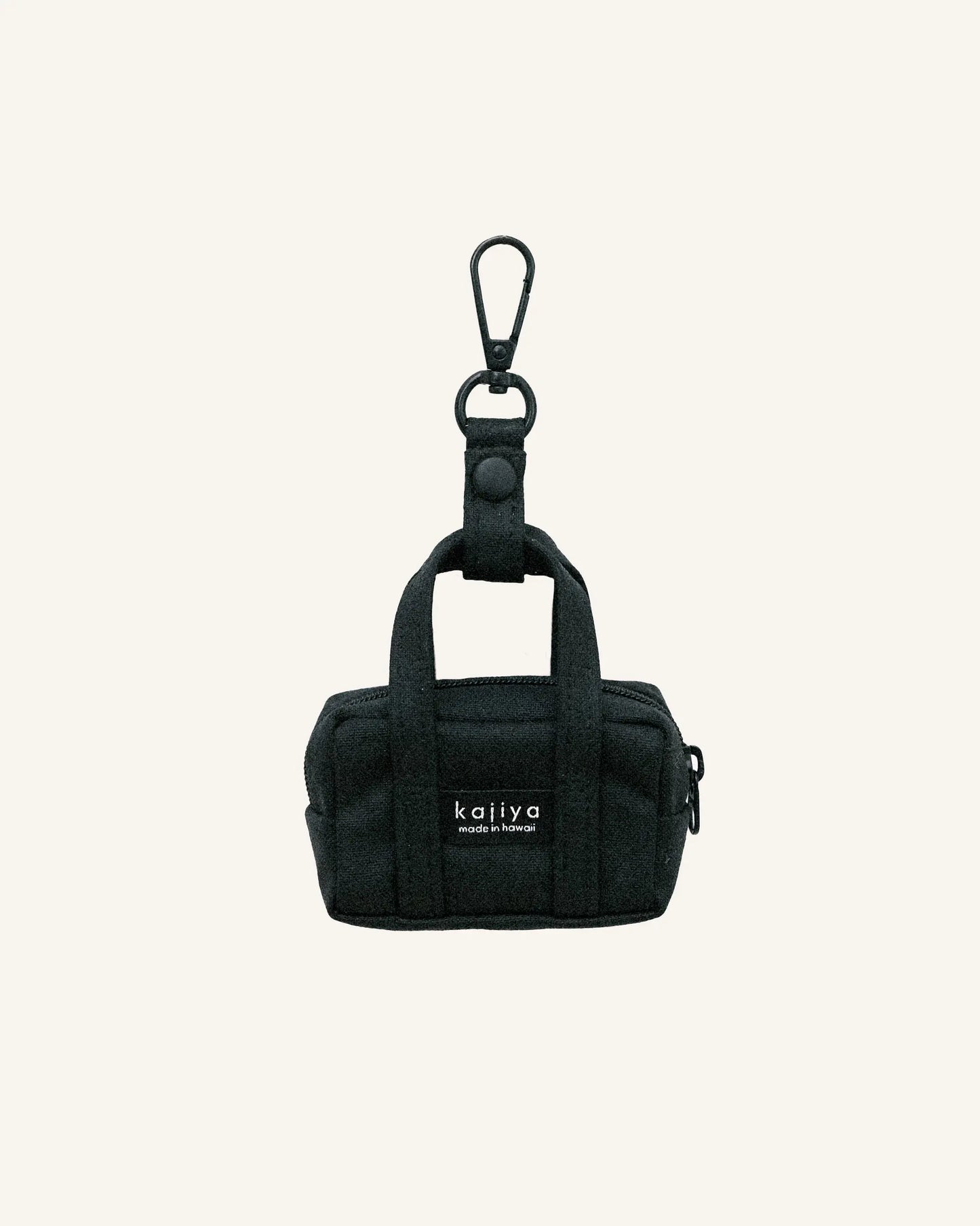 Micro Duffle Keychain - Black Waxed Canvas