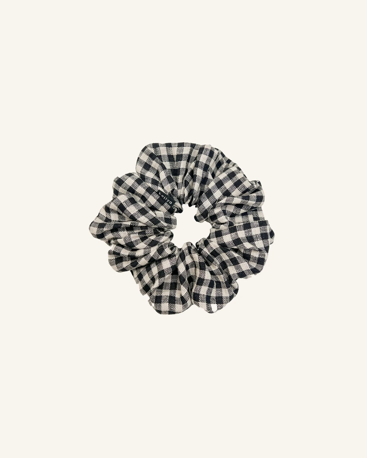 Scrunchie - Black Gingham