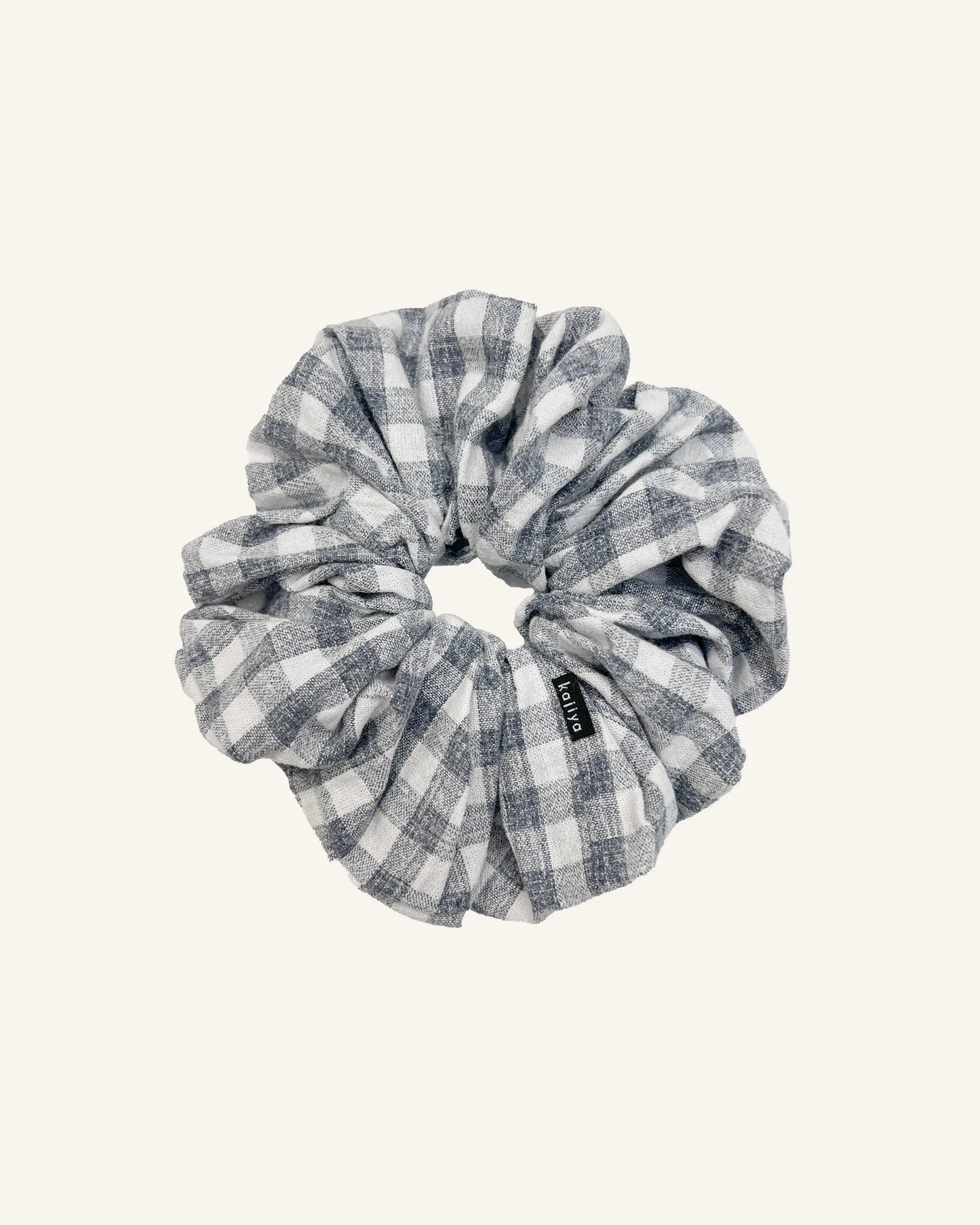 Scrunchie - Grey Blue Gingham