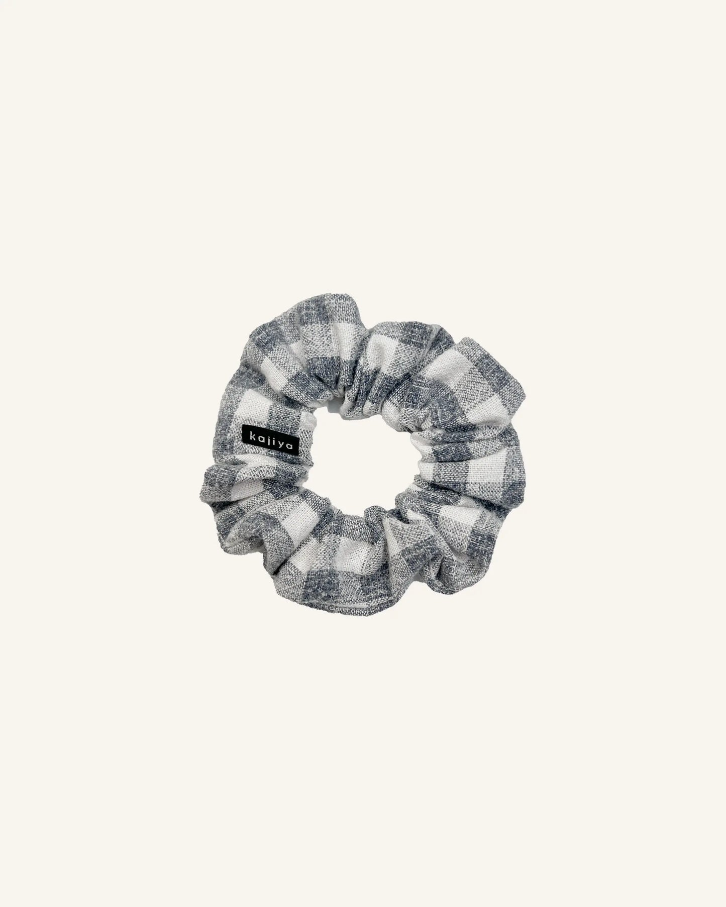 Scrunchie - Grey Blue Gingham