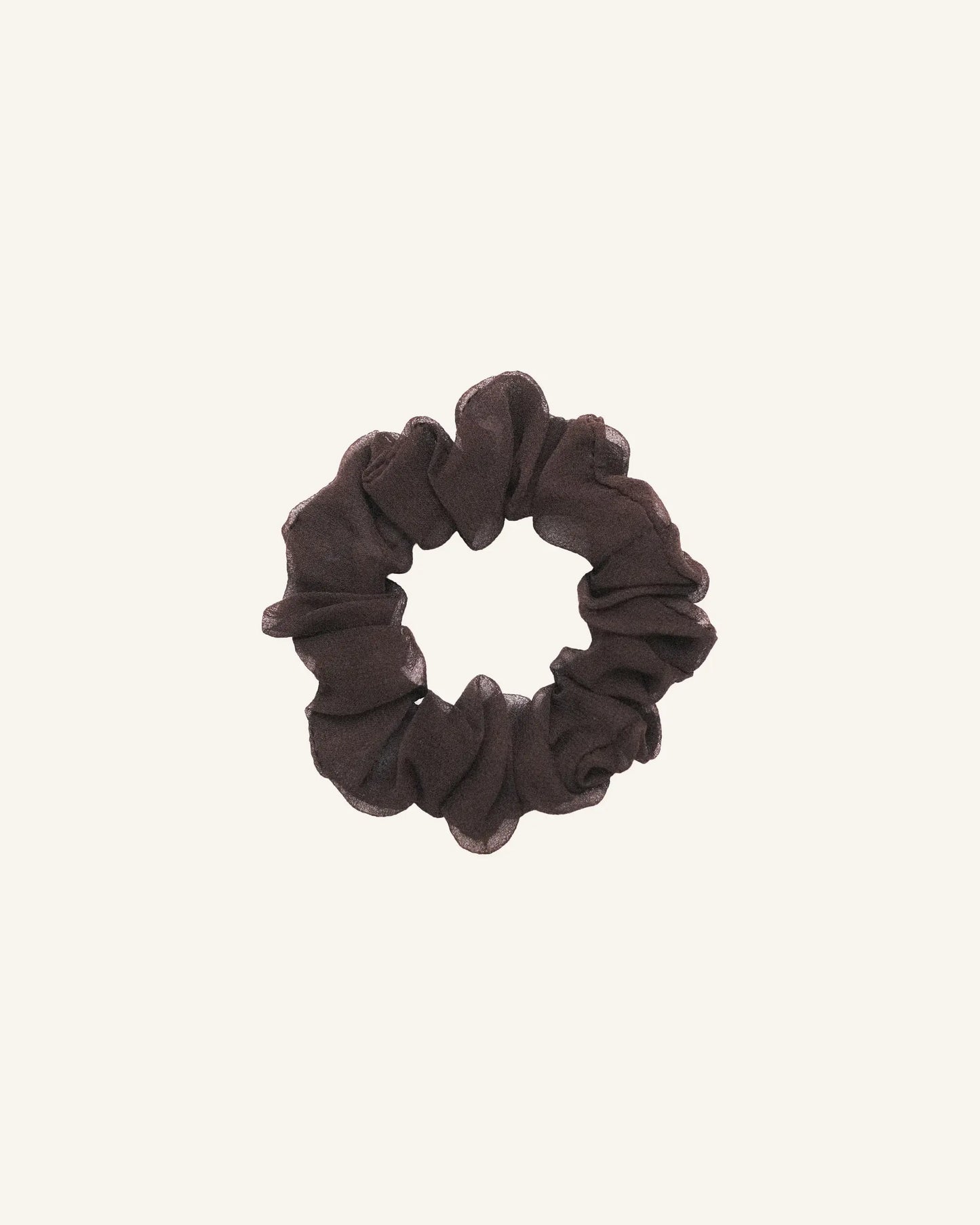 Silk Scrunchie - Brown Chiffon