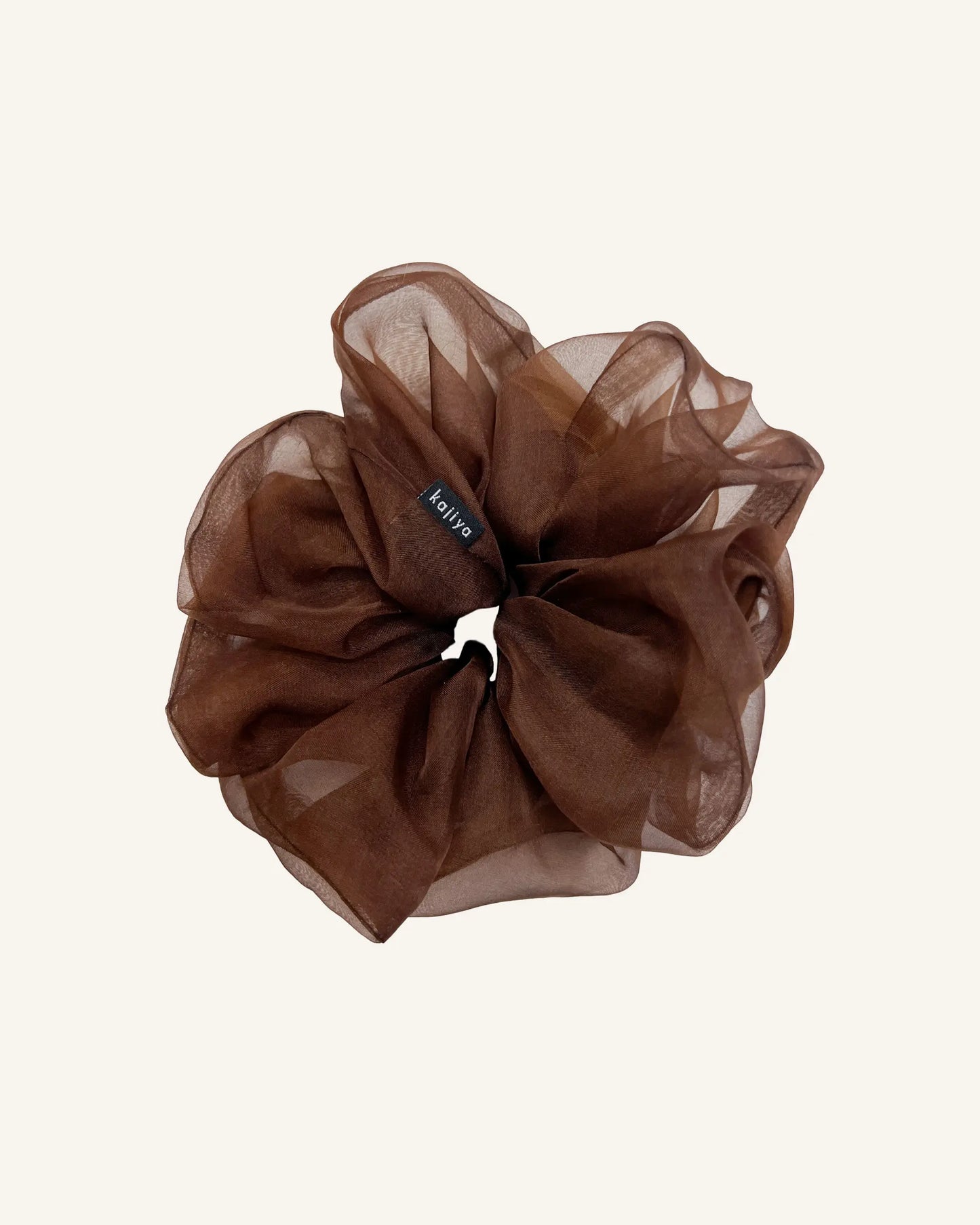 Silk Scrunchie - Brown Organza