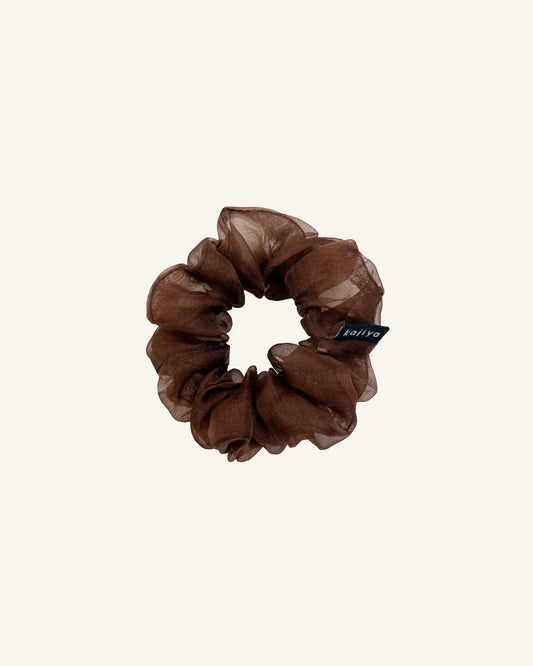 Silk Scrunchie - Brown Organza