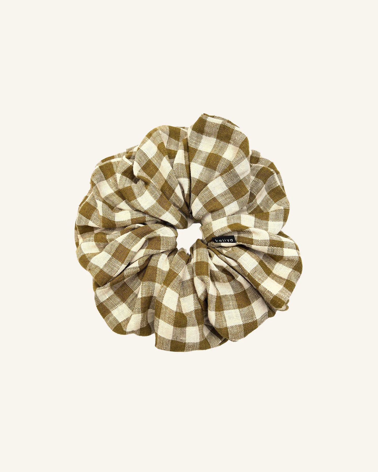 Scrunchie - Olive Gingham