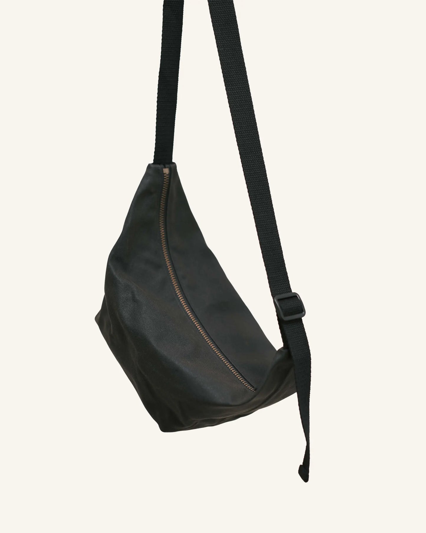 Waxed Canvas Sling Bag - Dark Chocolate Brown