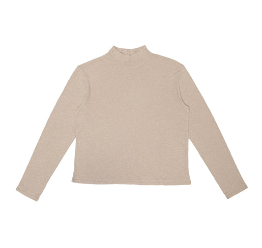 Linen Jersey Mockneck